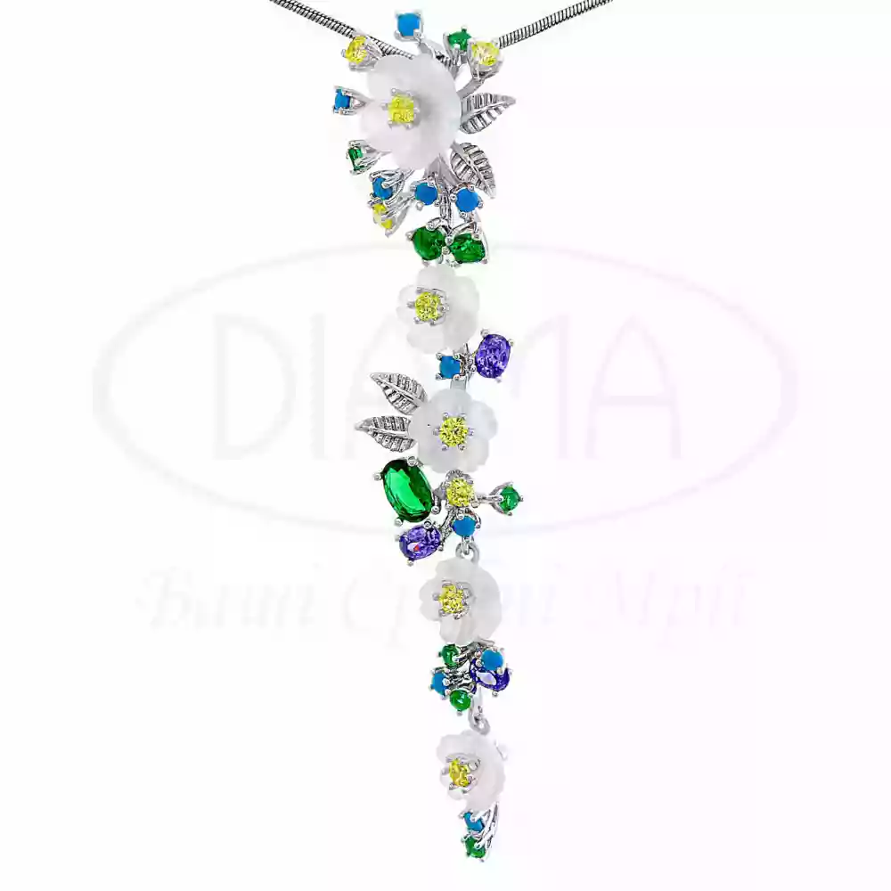 Срібна підвіска з перламутром фото 1