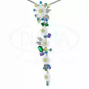 Срібна підвіска з перламутром