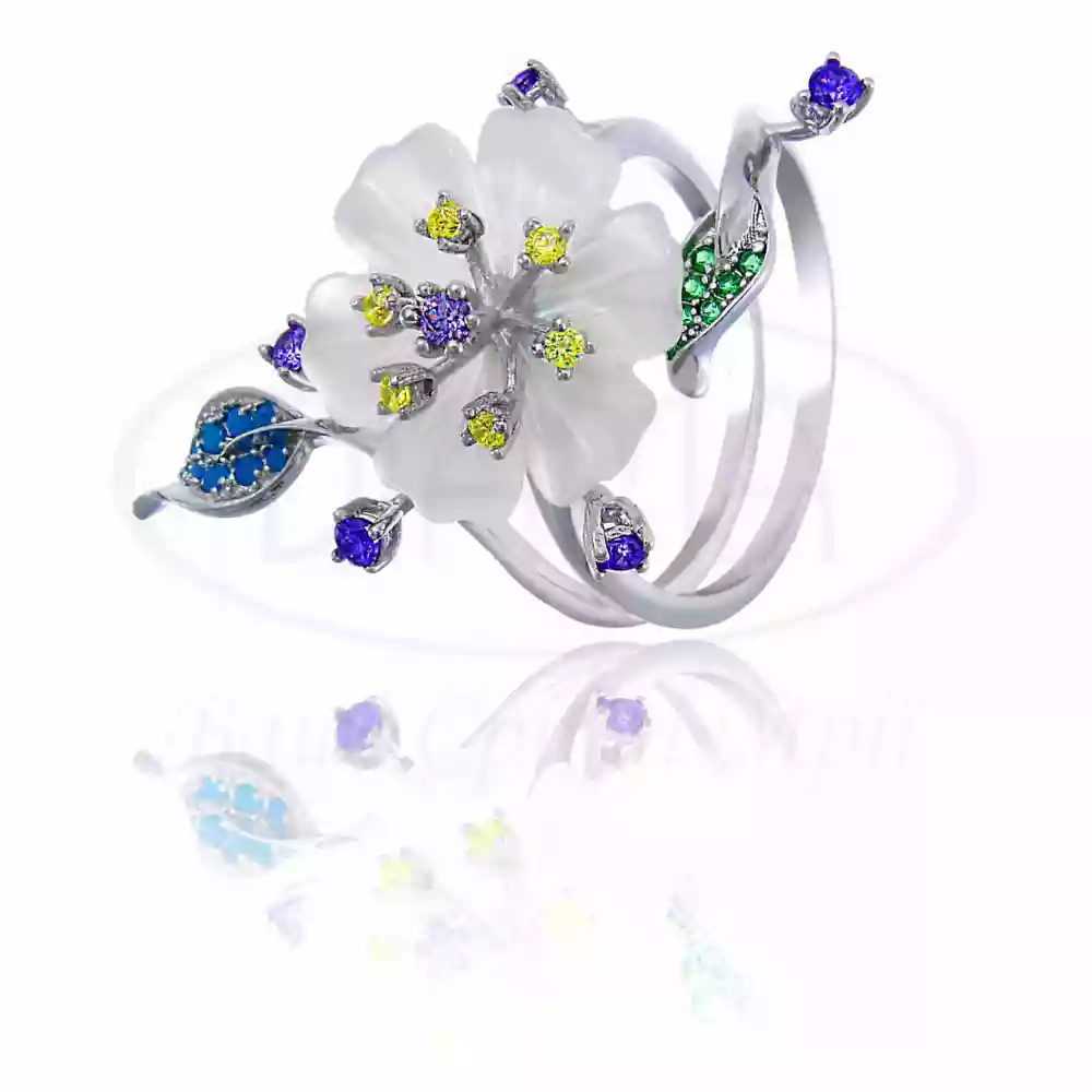 Срібна каблучка з перламутром фото 1