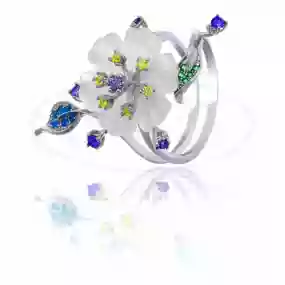 Срібна каблучка з перламутром