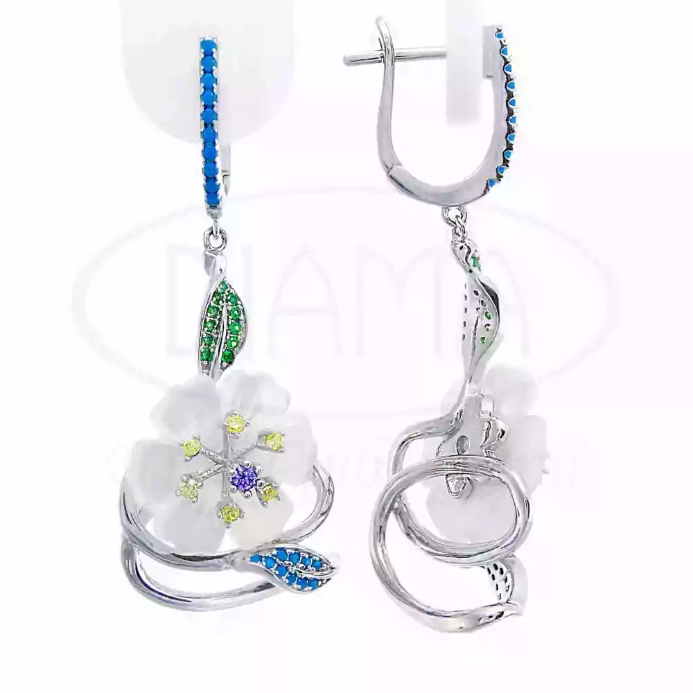 Срібні сережки з перламутром фото 1