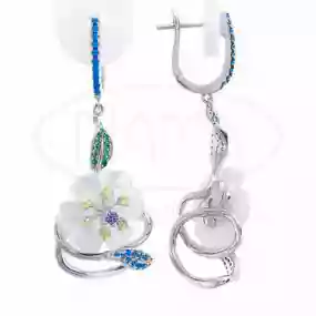 Срібні сережки з перламутром