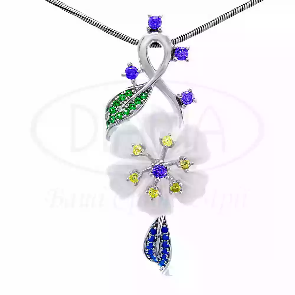 Срібна підвіска з перламутром фото 1