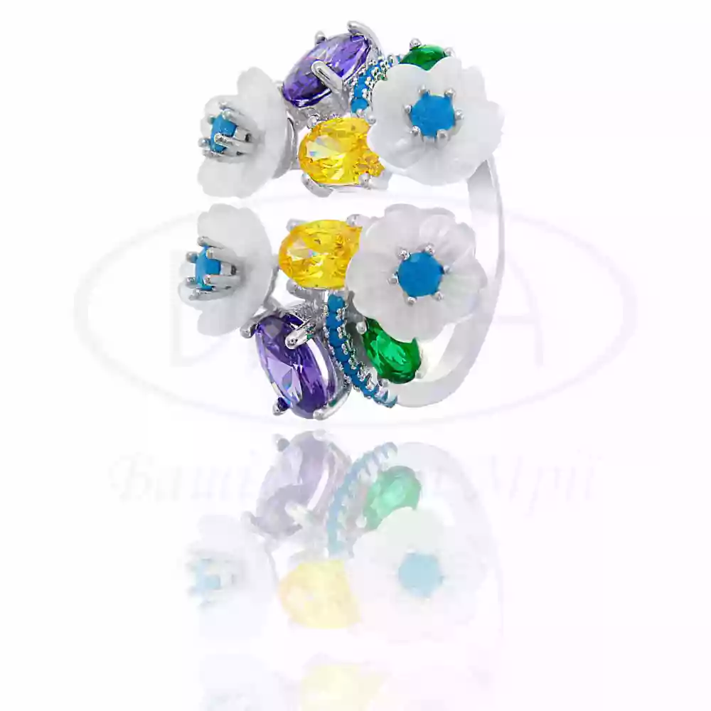 Срібна каблучка з перламутром фото 1