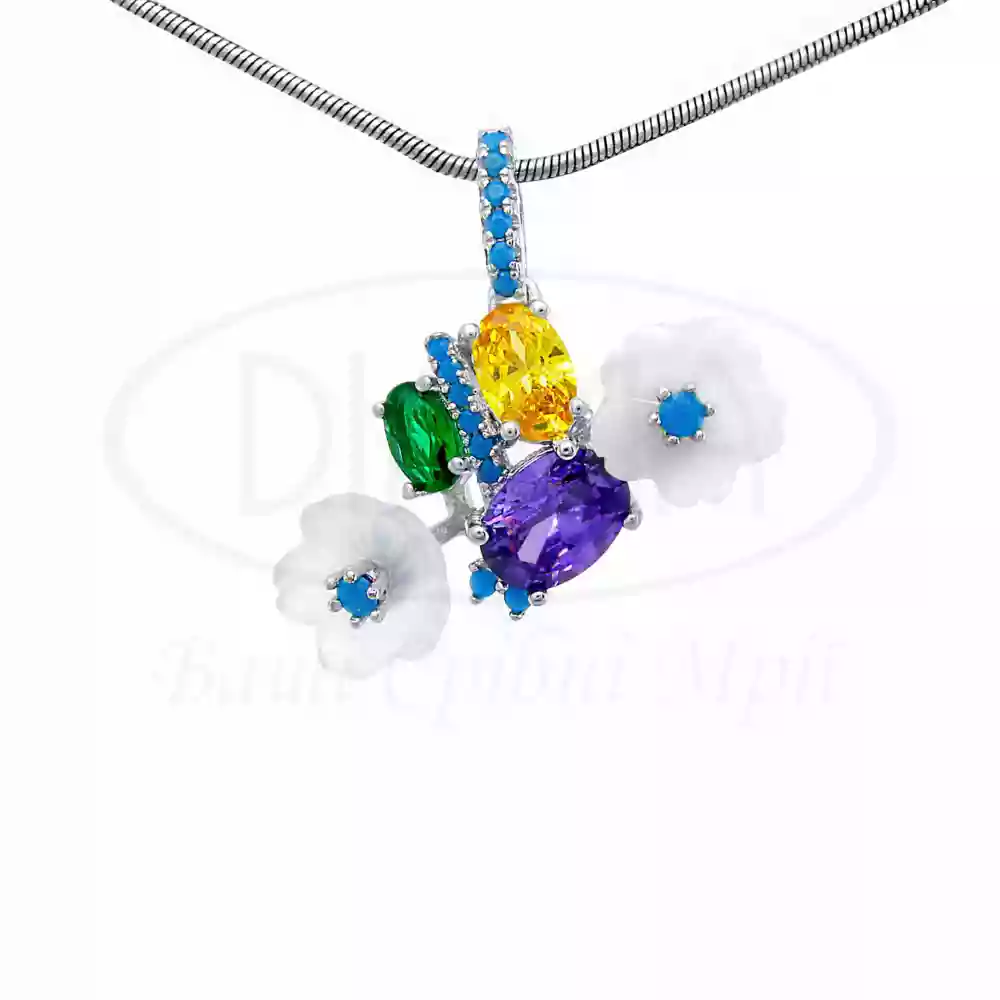 Срібна підвіска з перламутром фото 1