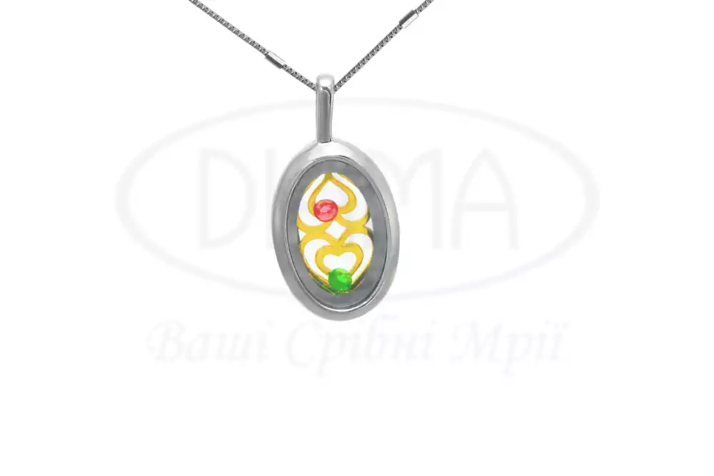 Срібне кольє "Серця" фото 1