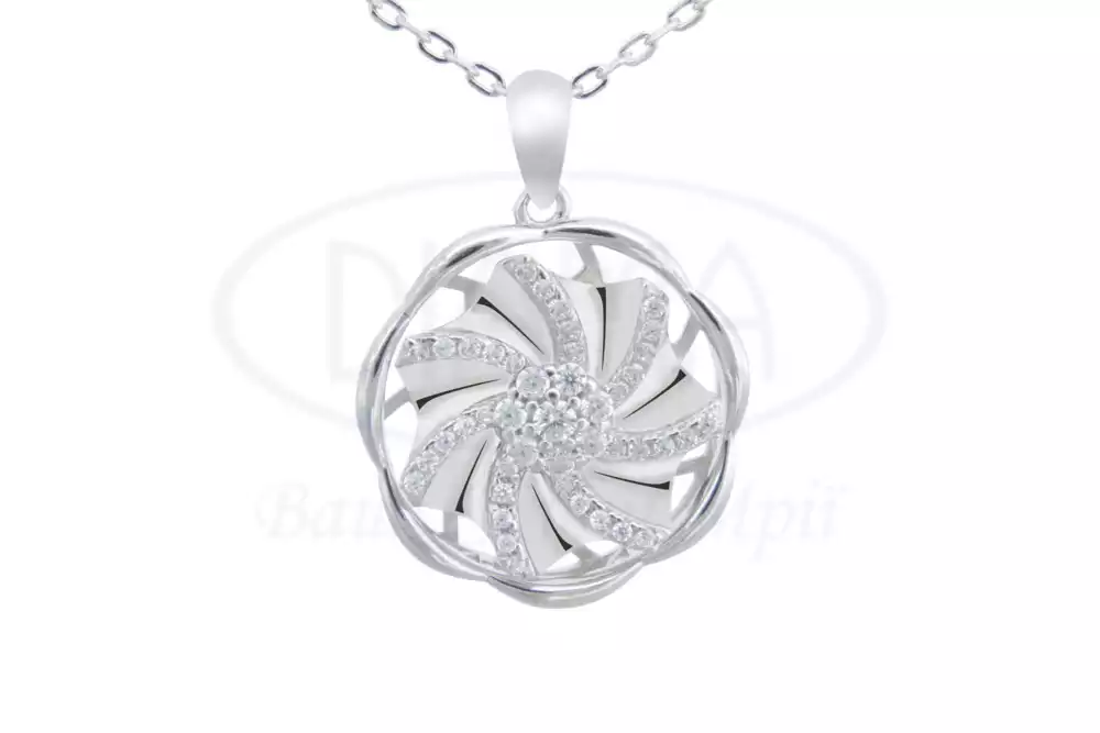 Срібне кольє з цирконом фото 1