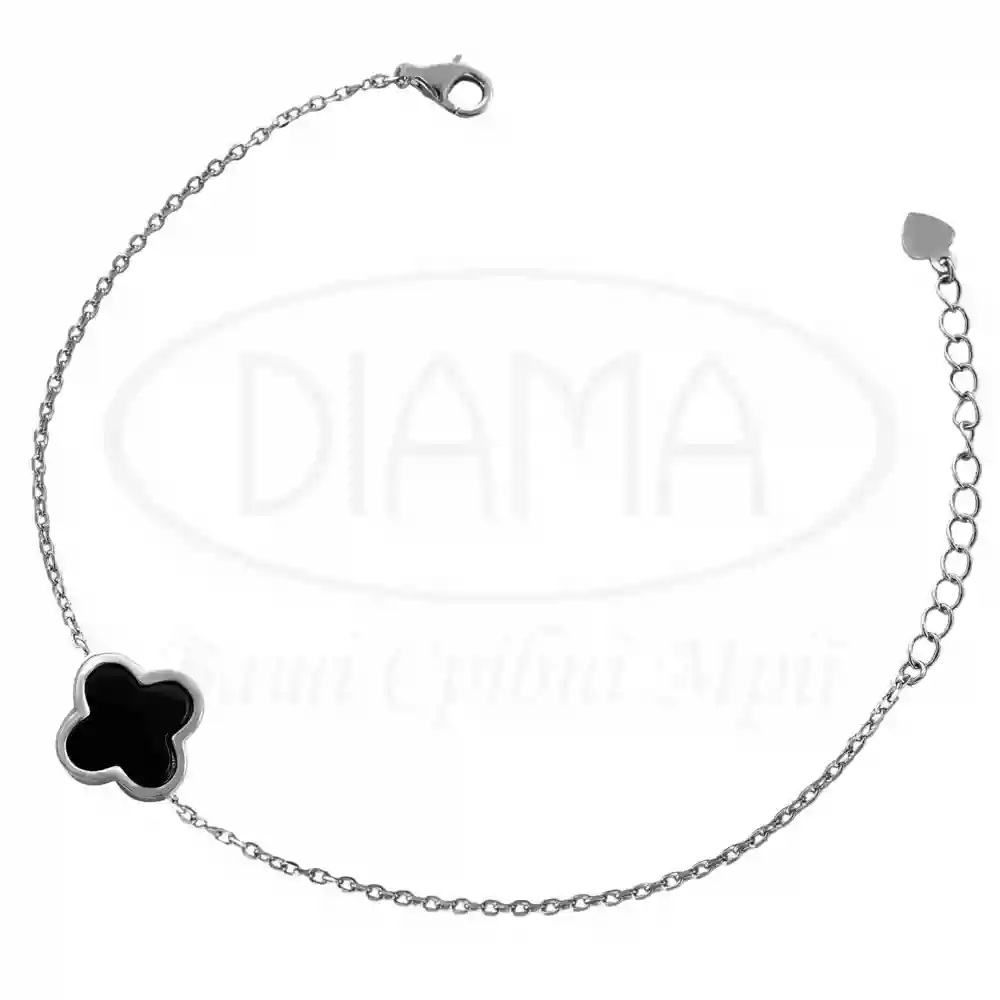 Срібний браслет з клевером фото 1