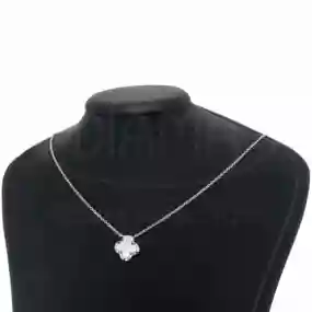 Срібне кольє "Клевер" з перламутром