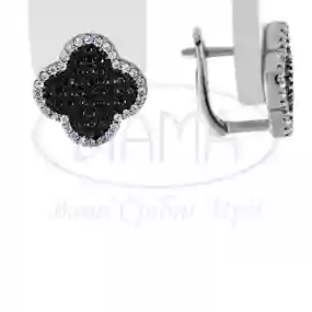 Сережки срібні з цирконом