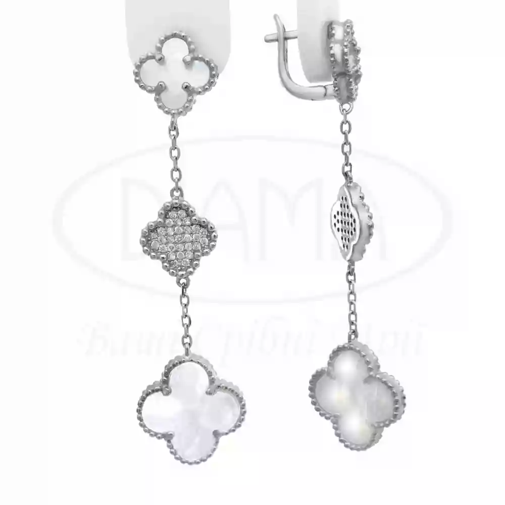 Срібні сережки "Три Клевера" фото 1