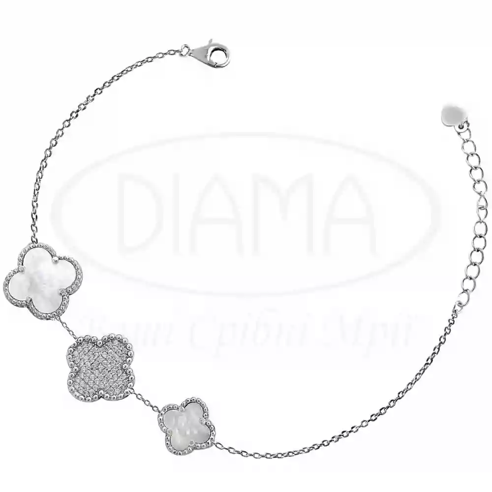 Браслет Клевер з перламутром фото 1