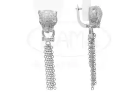 Срібні сережки "Пантера"