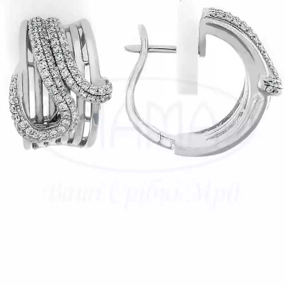 Срібні сережки з Цирконом фото 1