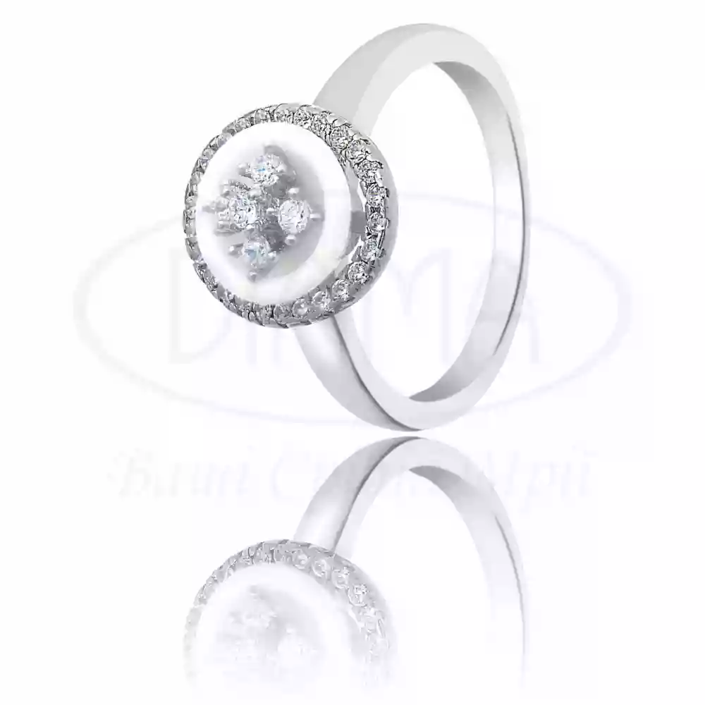 Срібна керамічна каблучка фото 1