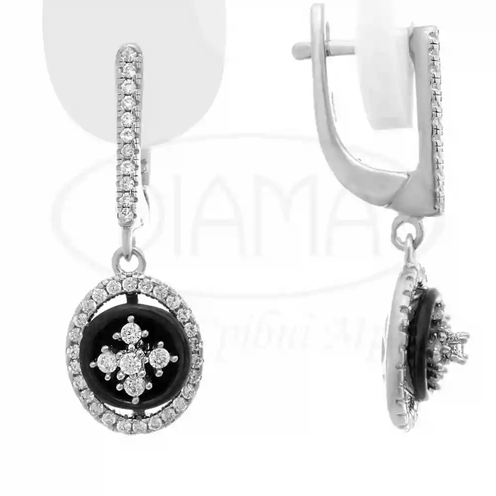 Срібні сережки з керамікою фото 1