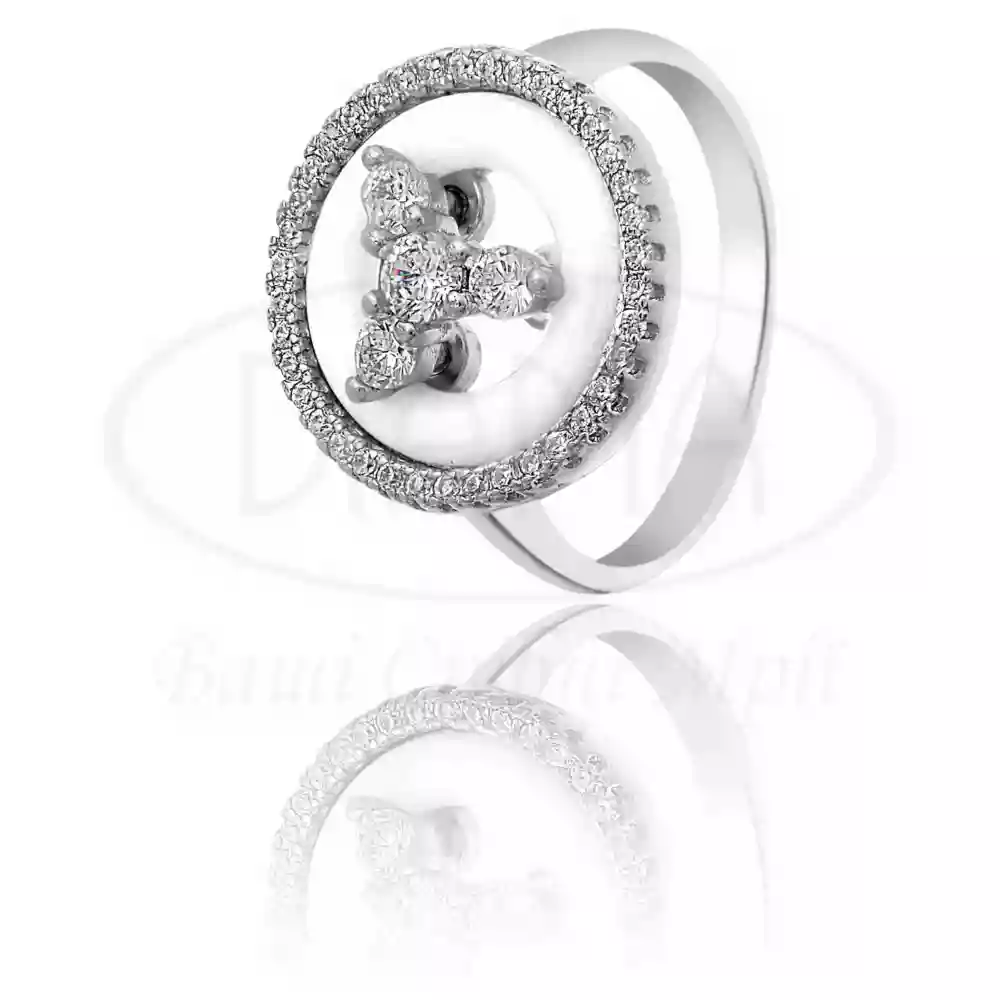 Каблучка срібна з керамікою фото 1