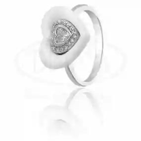 Каблучка з керамічним серцем