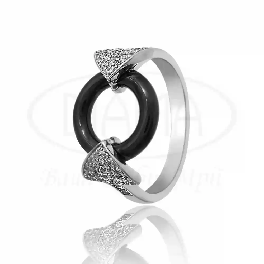 Срібна каблучка з керамікою фото 1