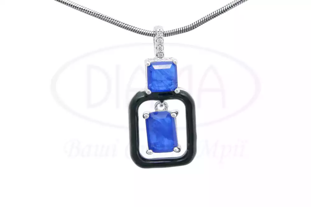 Підвіска срібна з Цирконом і Емаллю фото 1