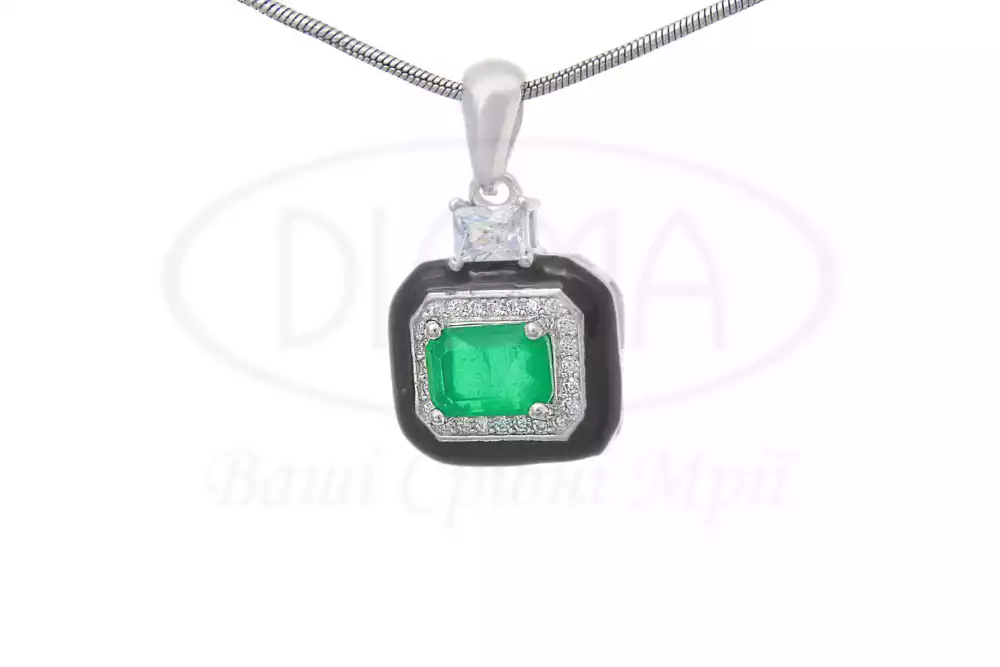 Підвіска з цирконом та емаллю фото 1