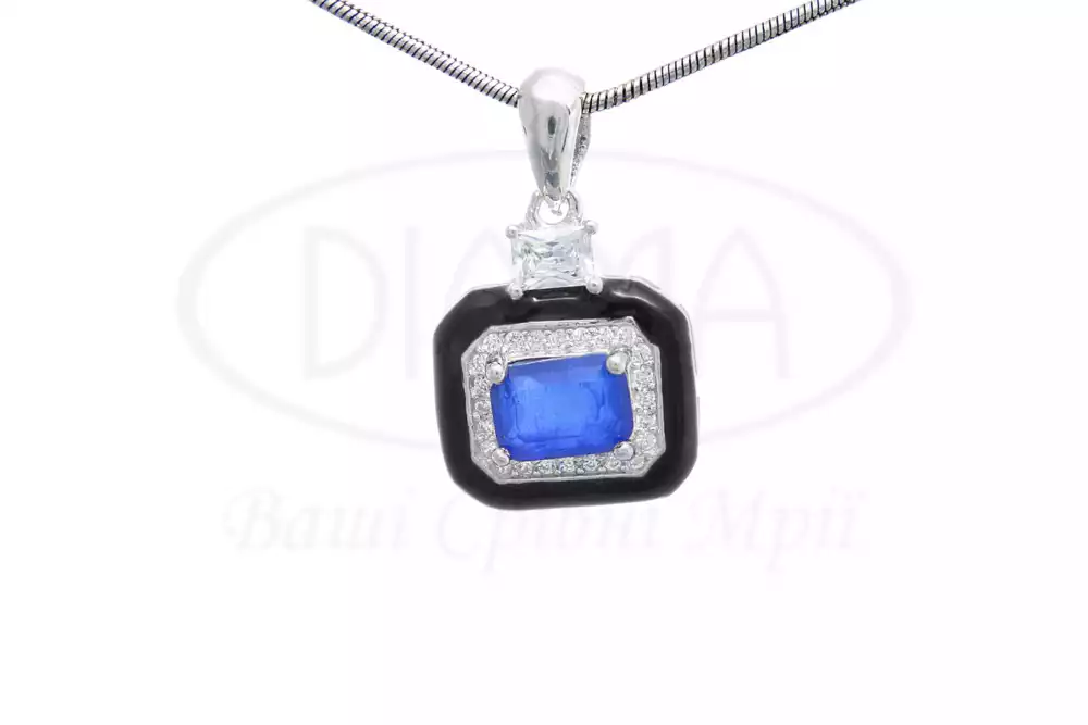 Підвіска з цирконом та емаллю фото 1