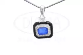 Підвіска з цирконом та емаллю