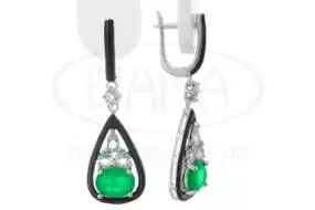 Срібні сережки з цирконом