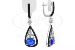 Сережки з цирконом та емаллю