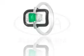 Прямокутна каблучка з цирконом