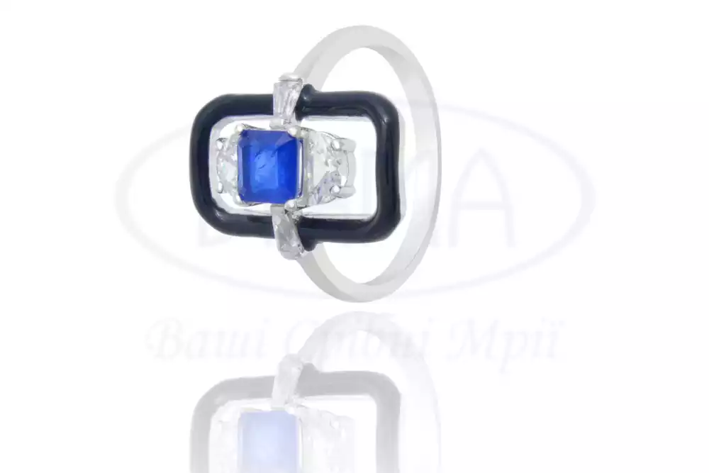 Каблучки з синім цирконом фото 1