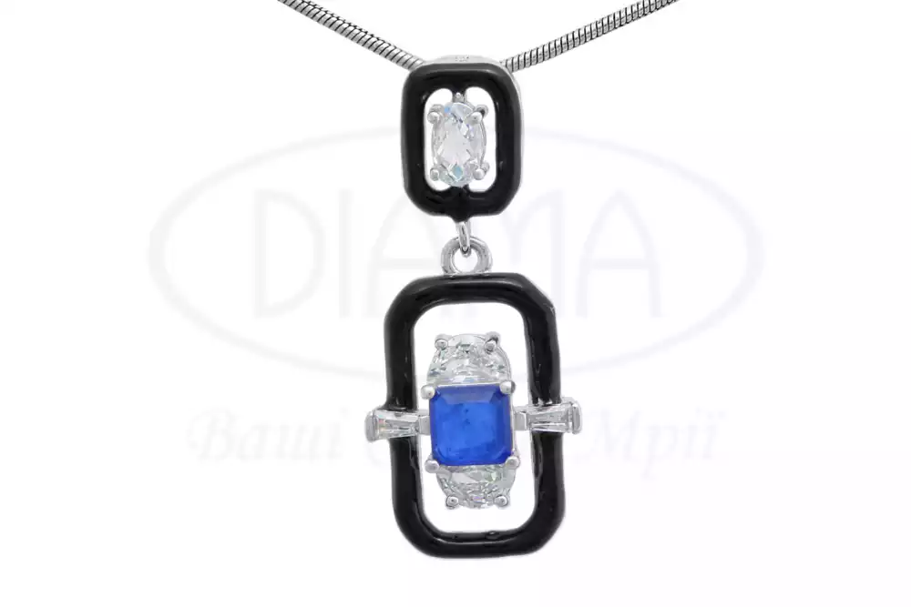 Підвіска з синім цирконом фото 1