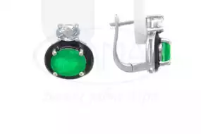 Сережки овальні з цирконом