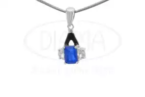 Синя підвіска з цирконом