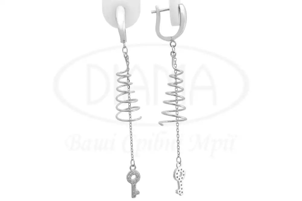 Сережки срібні з Цирконом фото 1
