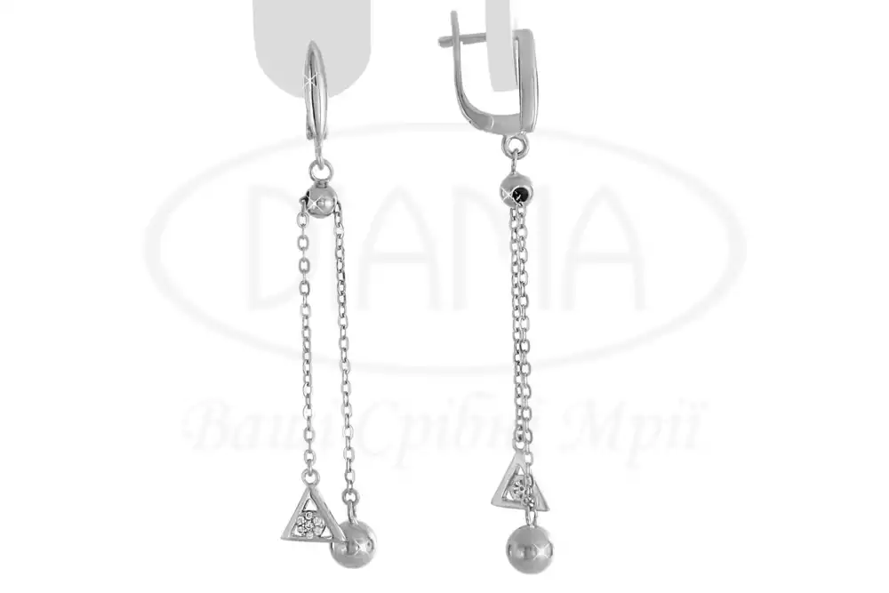 Сережки срібні з Цирконом фото 1