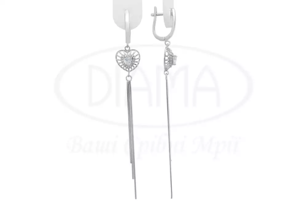 Сережки срібні з Цирконом фото 1