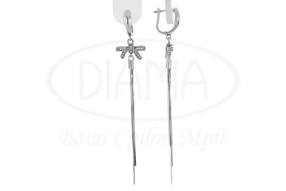 Сережки срібні з Цирконом фото 1