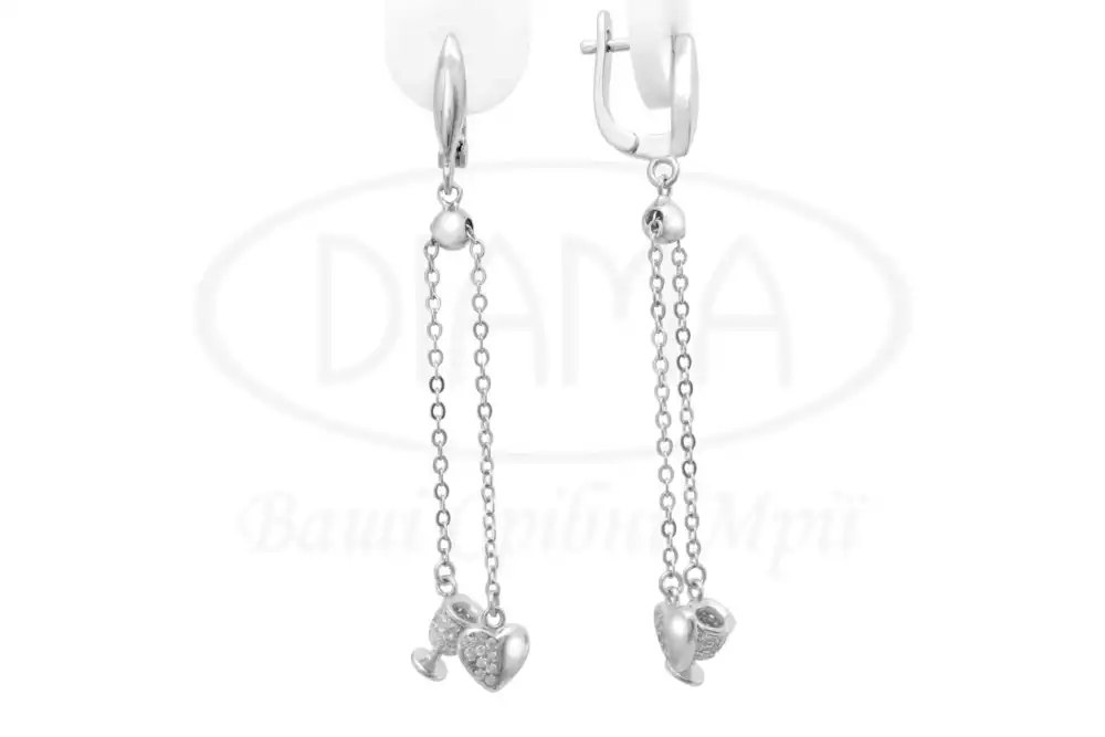 Сережки срібні з Цирконом фото 1