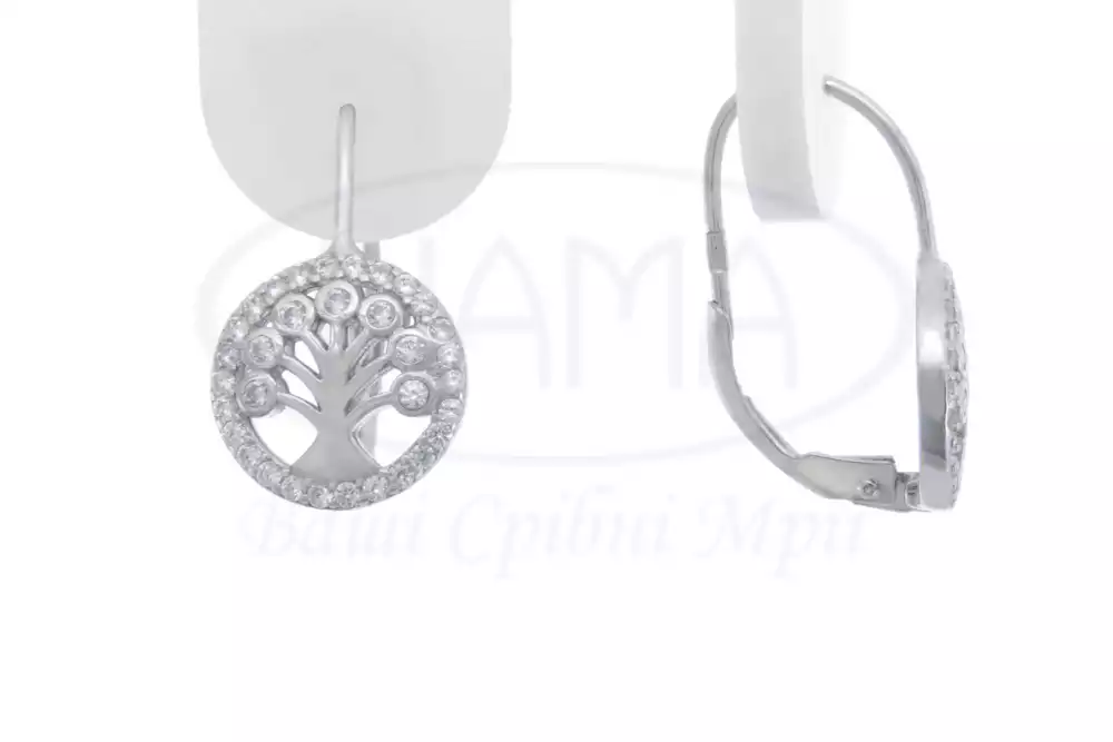 Срібні сережки з Цирконом фото 1