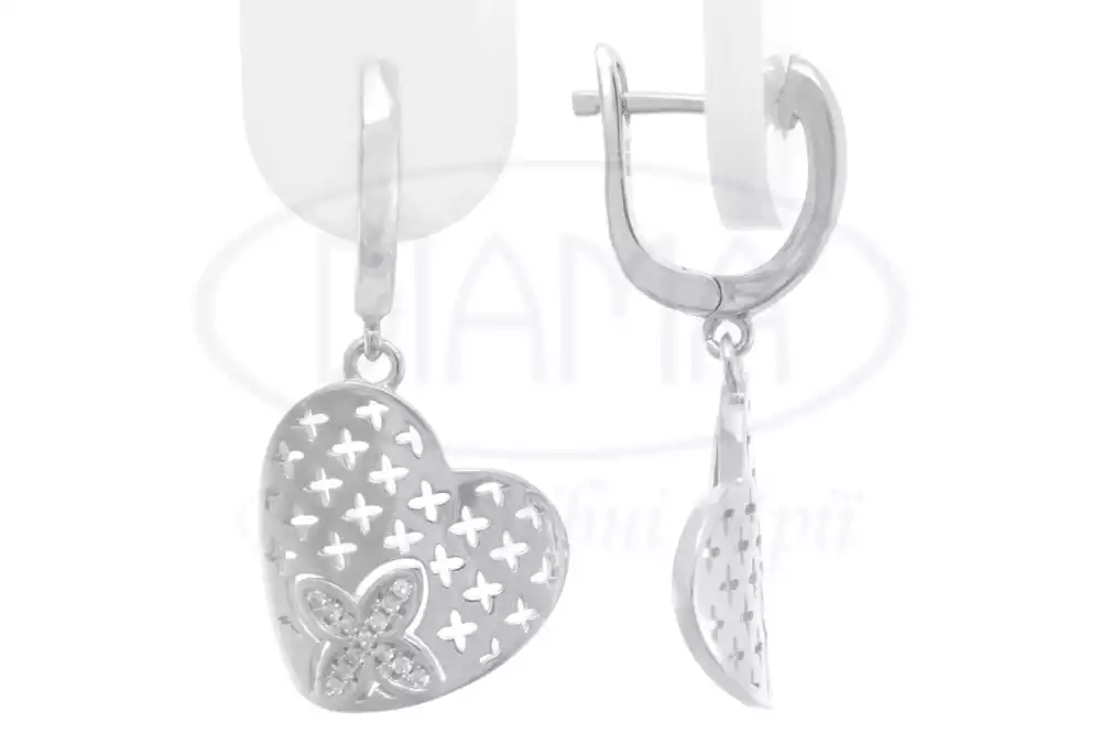 Срібні сережки з Цирконом фото 1