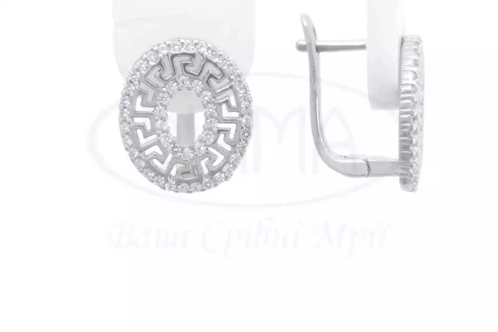 Срібні сережки з Цирконом фото 1