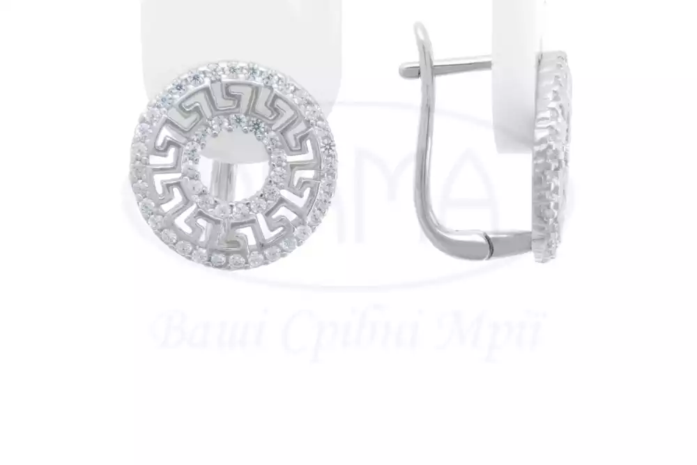 Срібні сережки з Цирконом фото 1