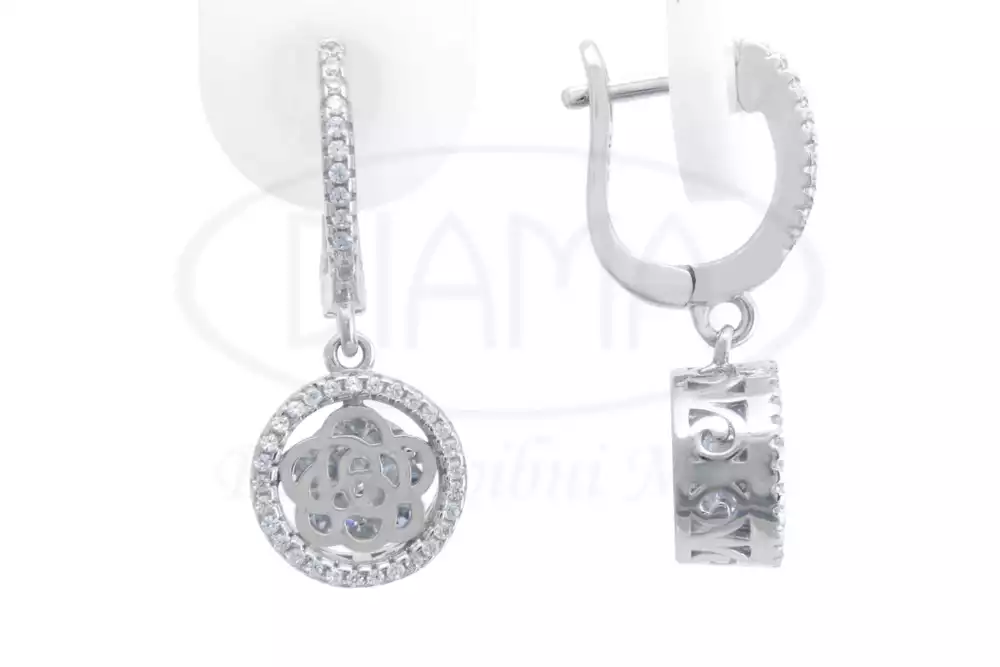 Срібні сережки з Цирконом фото 1