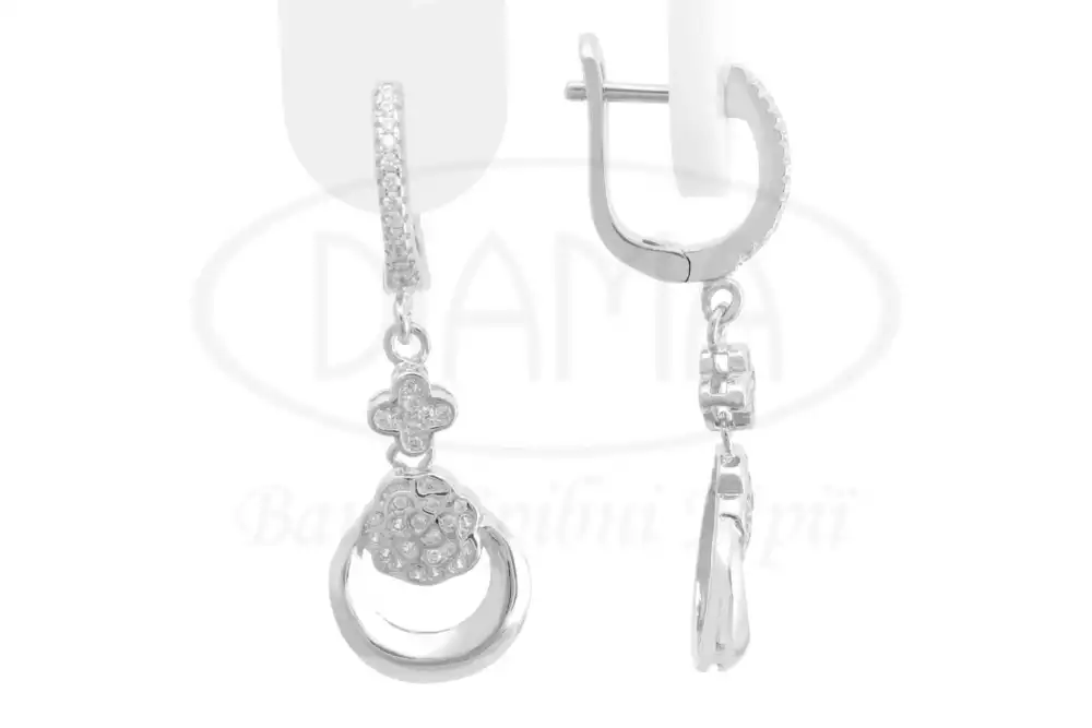 Срібні сережки з Цирконом фото 1