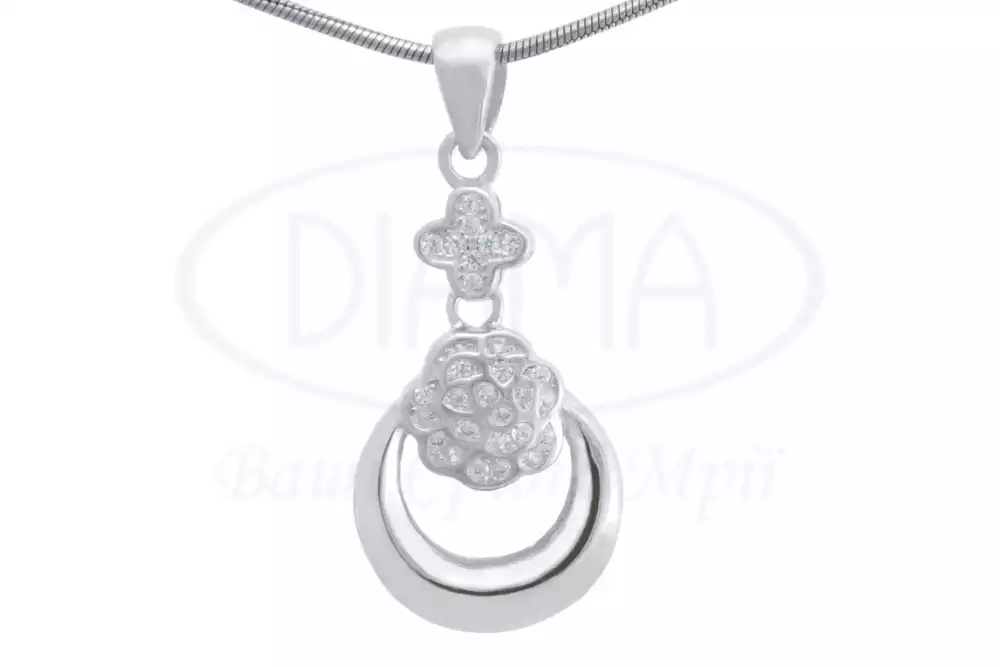 Срібна підвіска з Цирконом фото 1