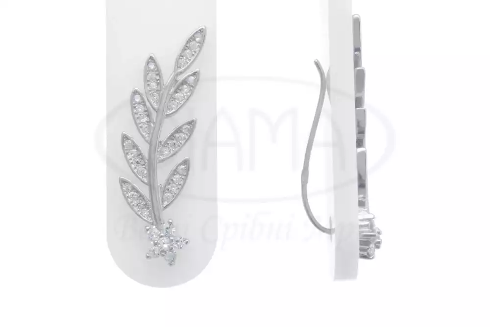 Срібні сережки з Цирконом фото 1