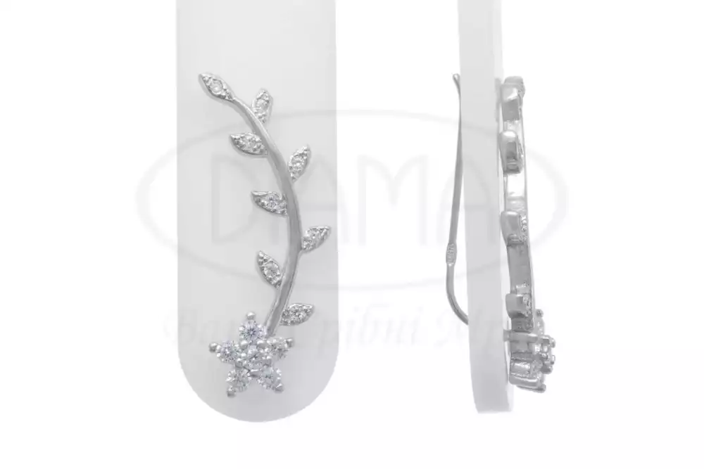 Срібні сережки з Цирконом фото 1