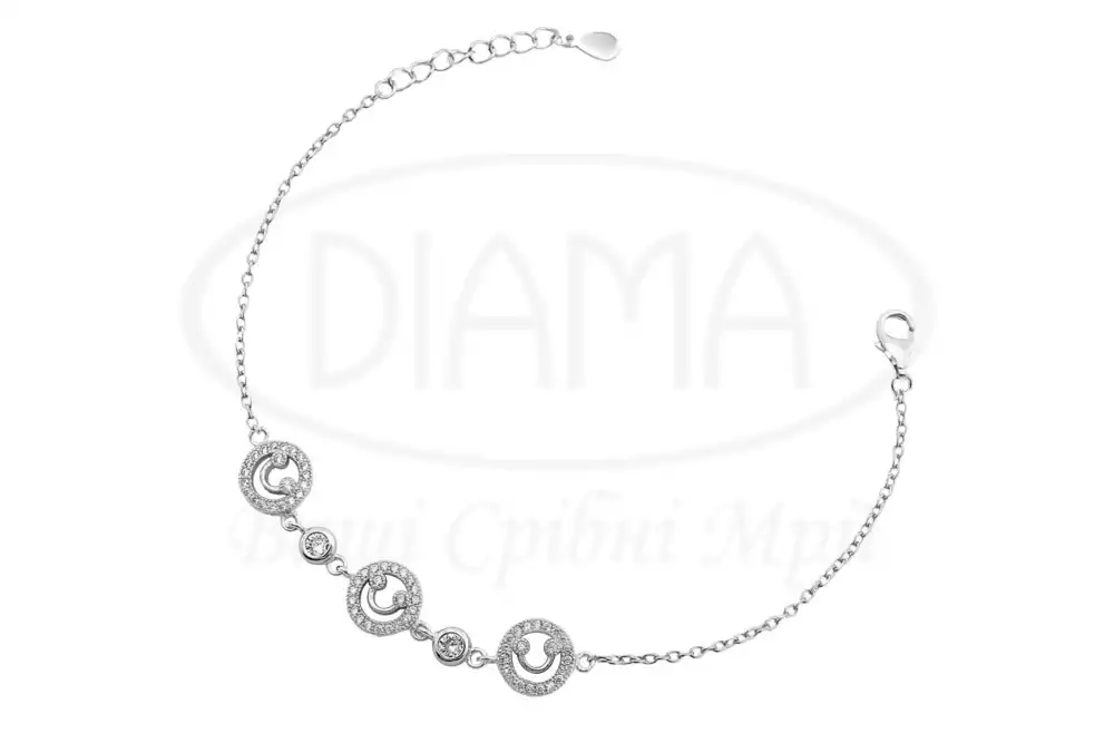 Срібний браслет з Цирконом фото 1