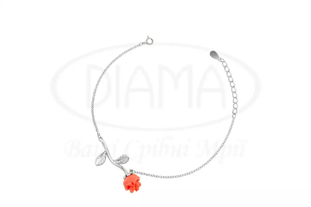 Срібний браслет Троянда фото 1